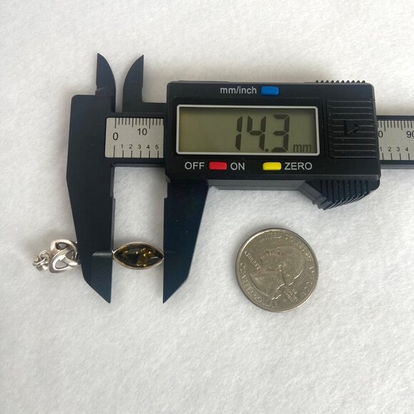 Sterling Silver 925 Celtic Knot Baltic Amber Cabochon Dangle Drop Earrings - Picture 16 of 16